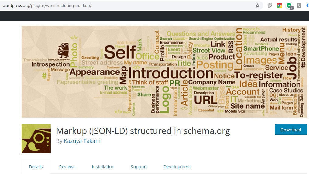 Markup (JSON-LD) structured in schema.org